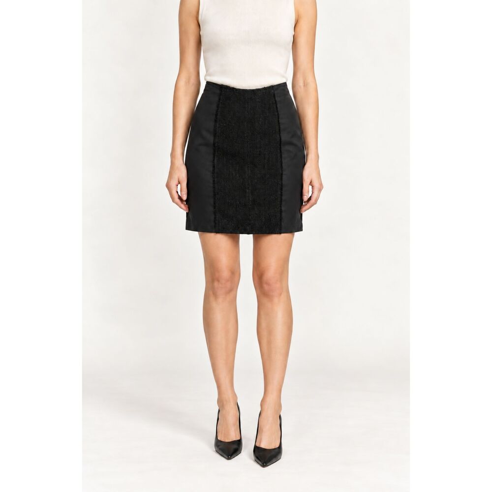 Prada 2008 Archive Black Textured Panel Mini Skirt IT 40 US 4